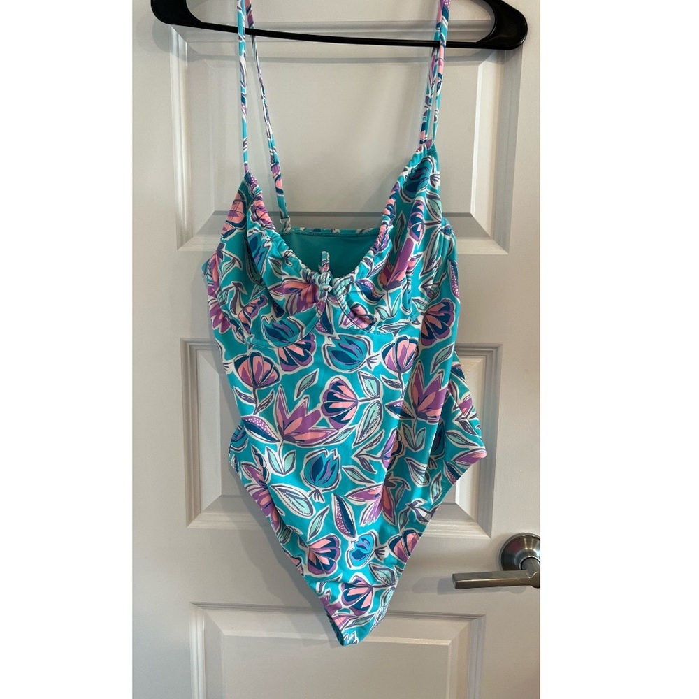 Shore About It Floral Pink Lily Bathing Suit